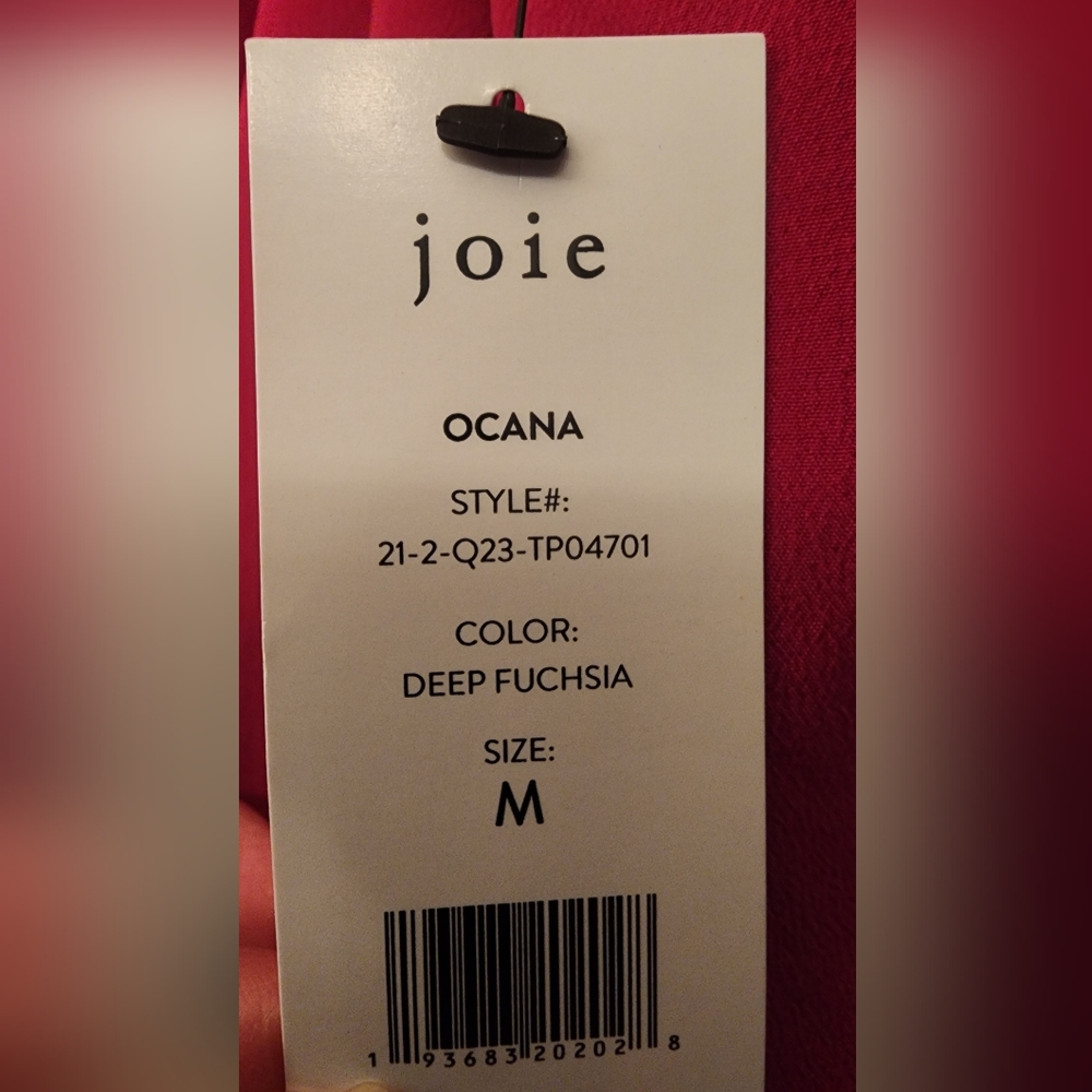 JOIE OCANA sleeveless V-neck blouse in deep Fucia Size Medium - Picture 7 of 8